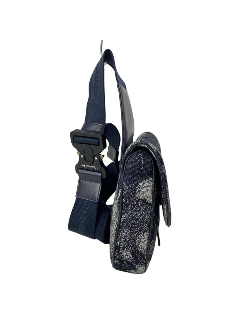 Dior Shoulder Bag Dark Navy Gray Leather - Picture 2 of 15